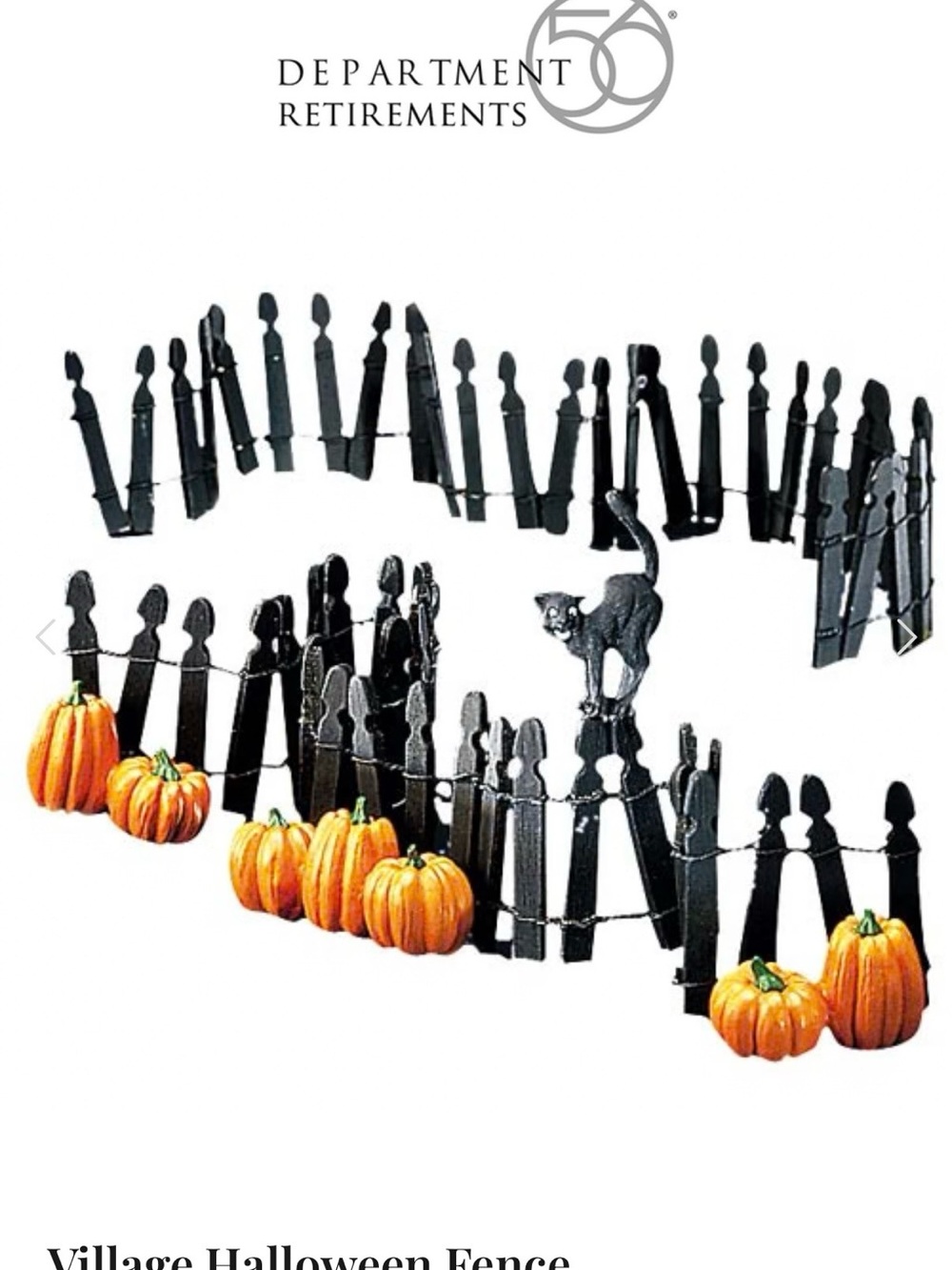 Retired Department 56 Halloween Fence SKU 52702-New, MIB